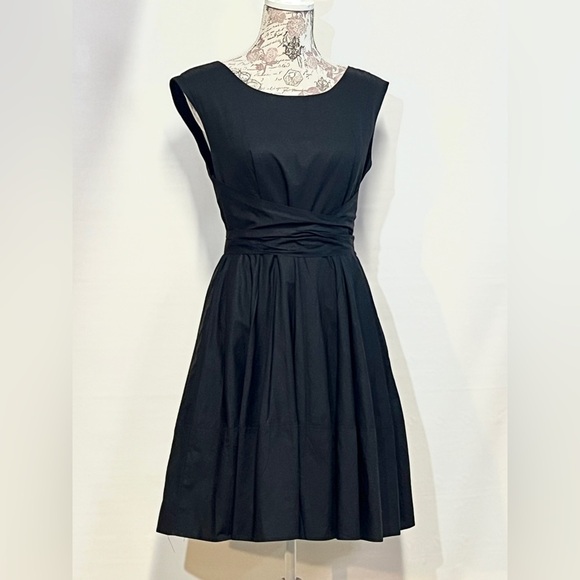 MELLODAY Black sleeveless Deep V back skater dress size L. - Picture 4 of 14